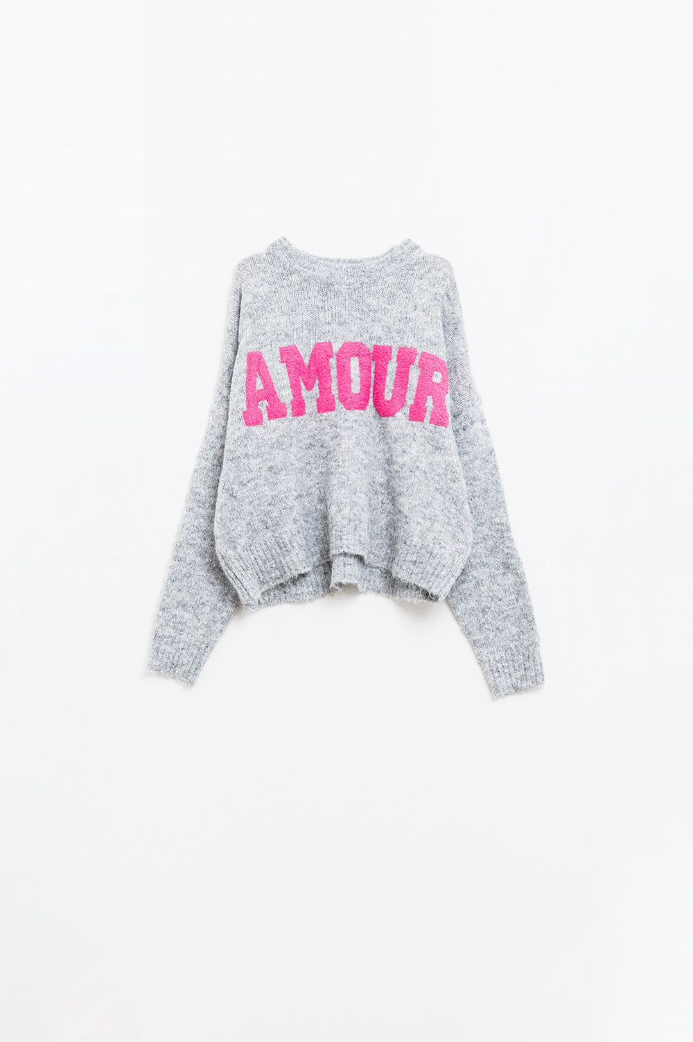 Super soft grey jersey with Amour text on the chest