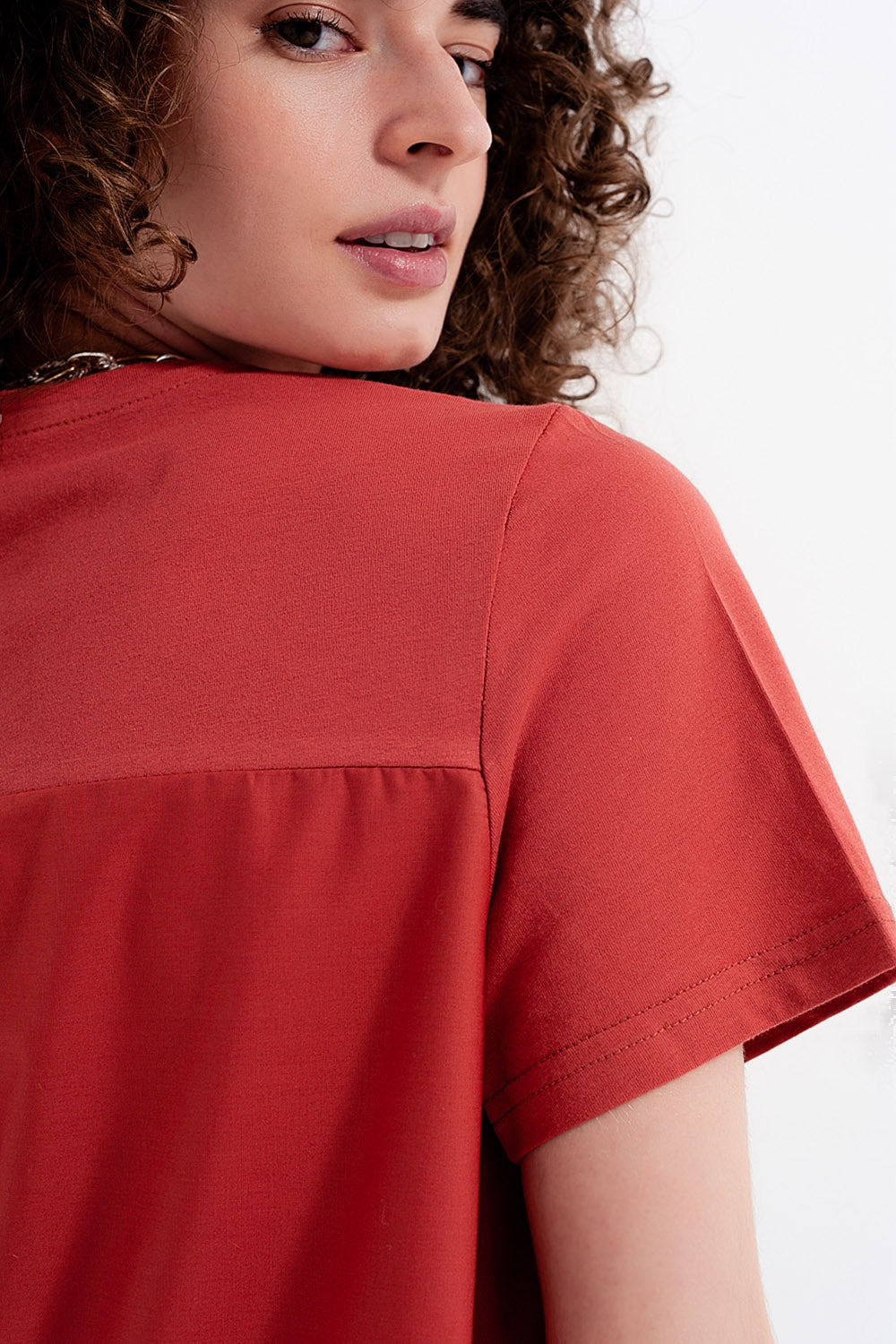 T shirt dress in orange