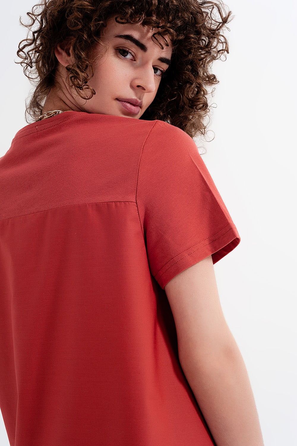 T shirt dress in orange