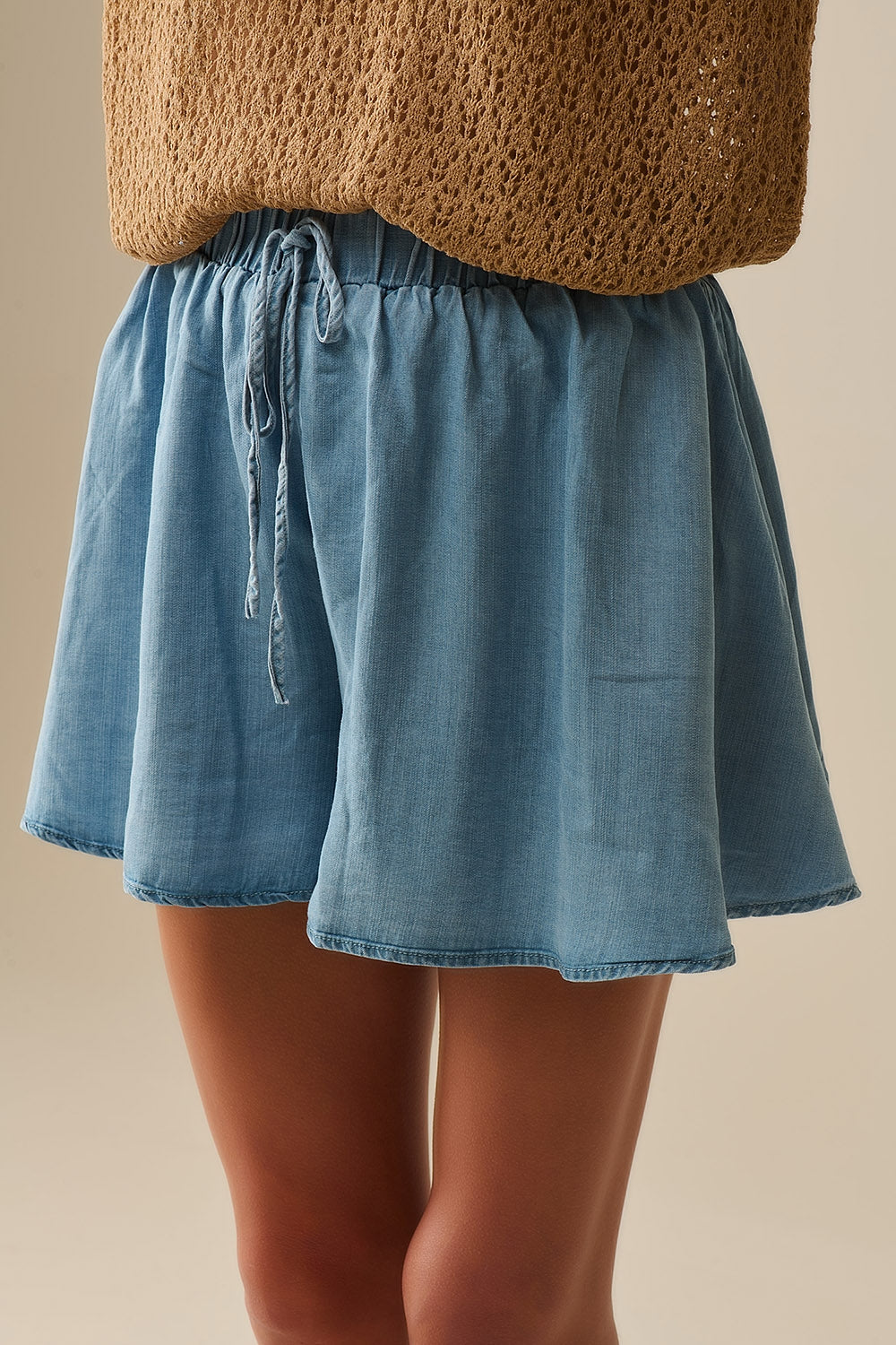 Tencel Flowy Shorts In Blue