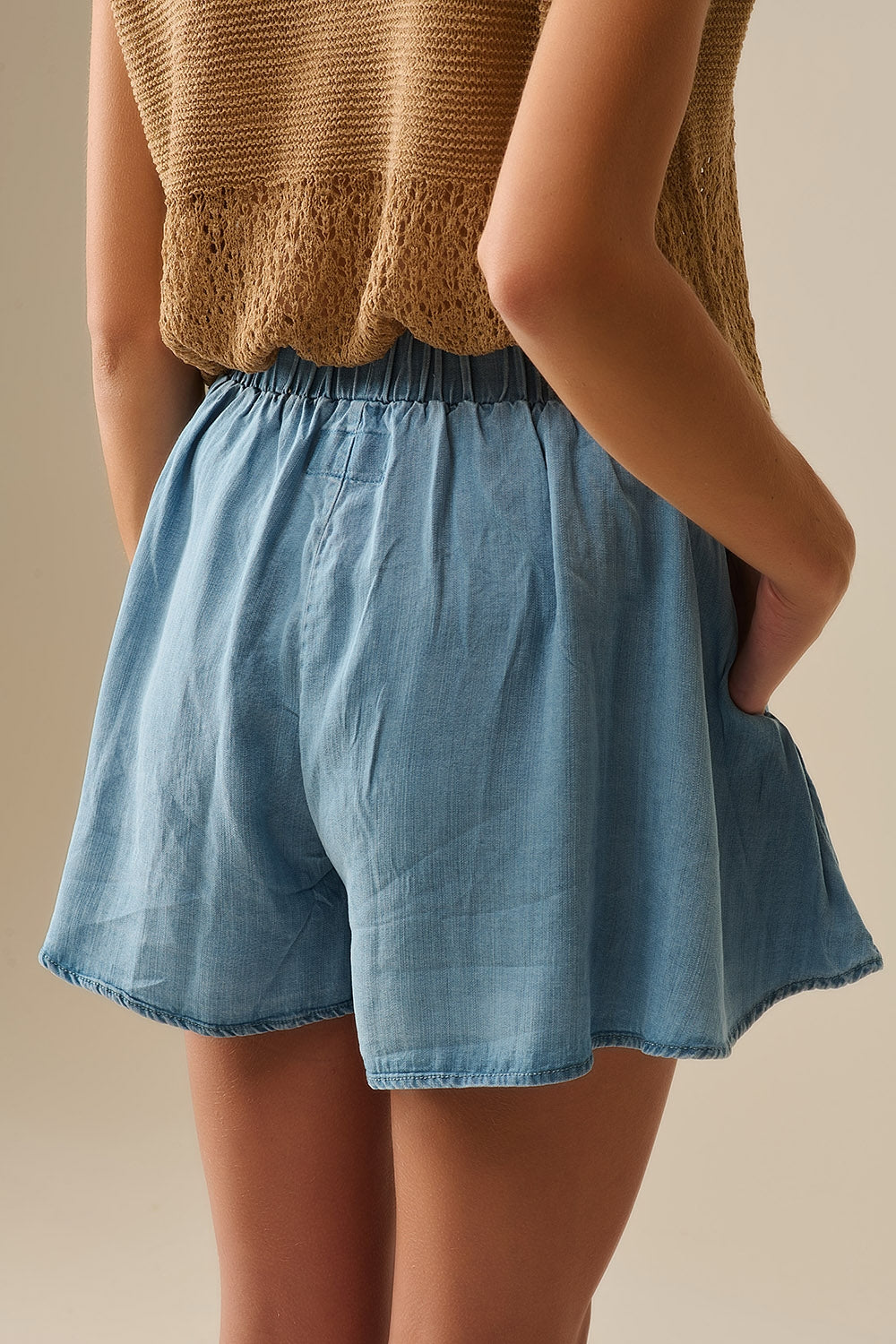Tencel Flowy Shorts In Blue