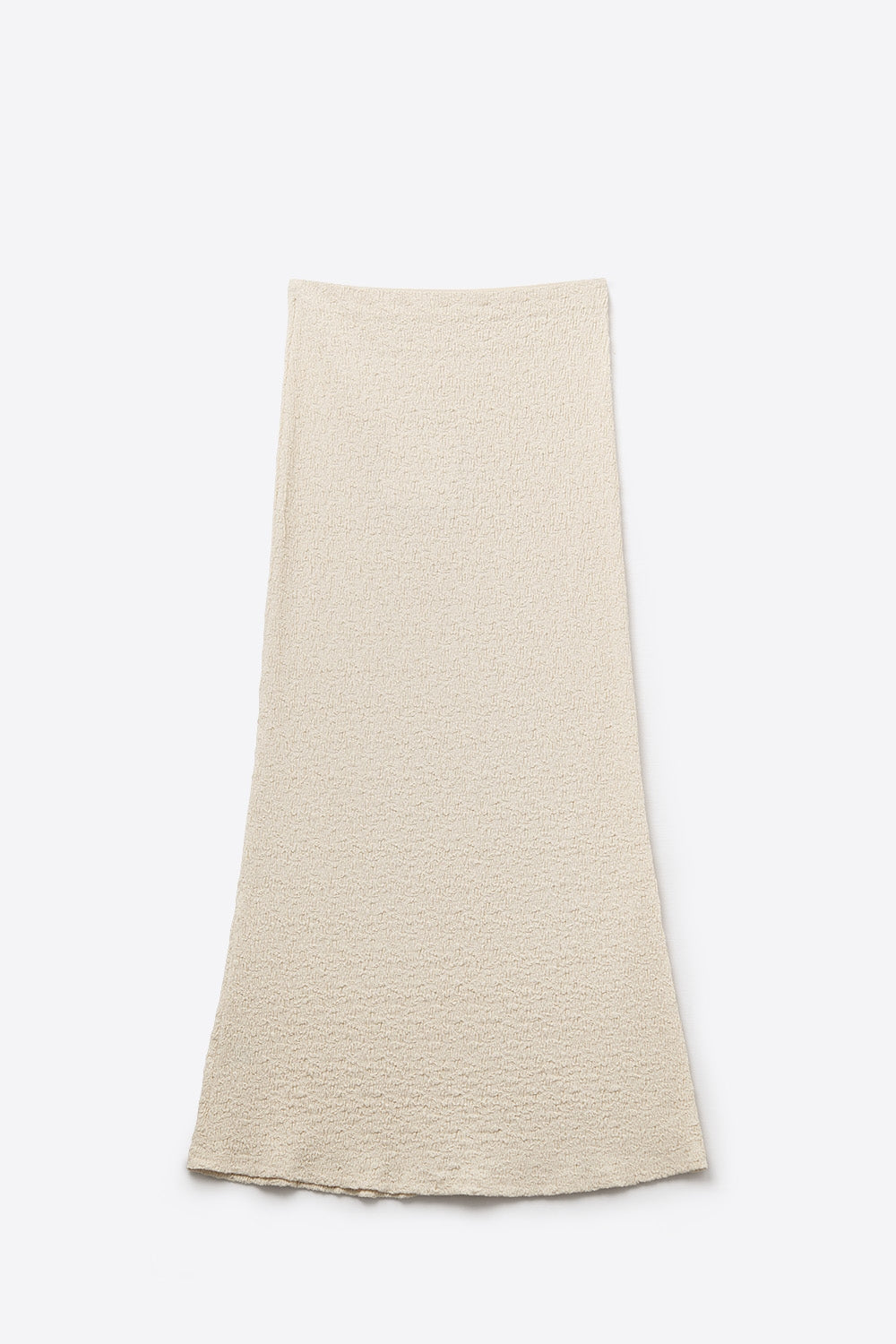Textured Knitted Maxi Skirt in Beige