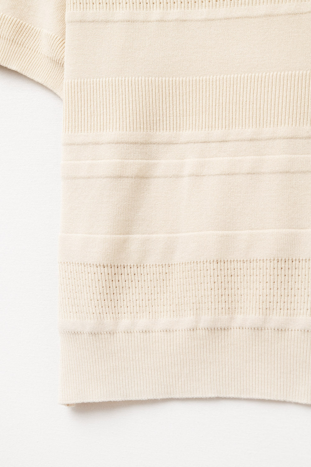 Textured Stripe Knit Sweater in Beige