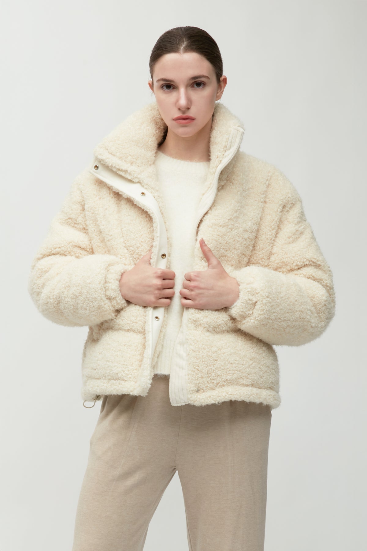 Teddy Bouclé Puffer Jacket