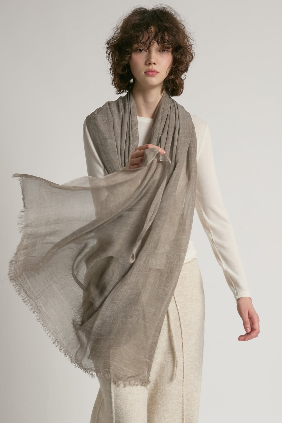 Sheer Cotton Long Scarf