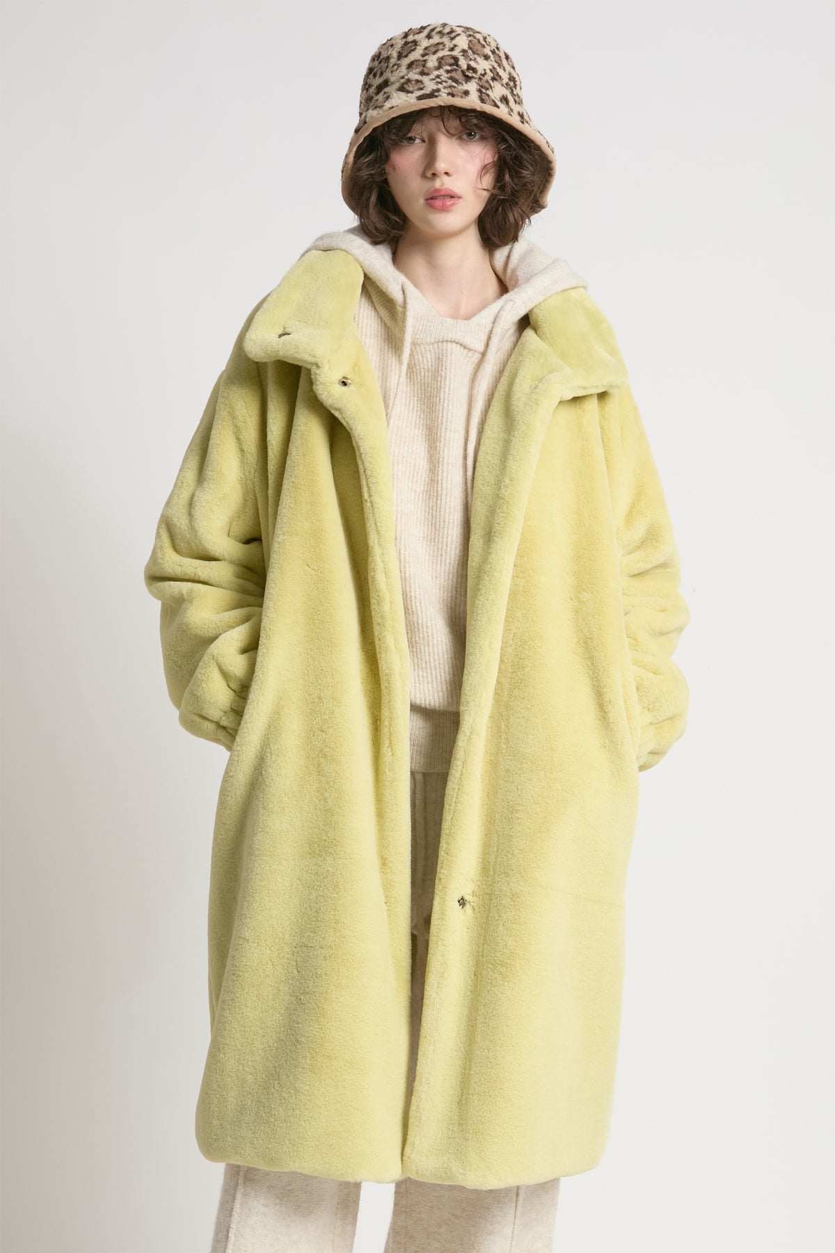 Shearling Stand Collar Coat