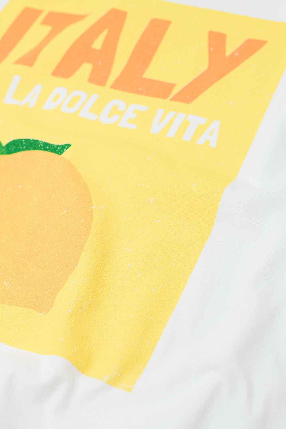 White Italy Dolce Vita T-shirt With Lemon Graphic Print