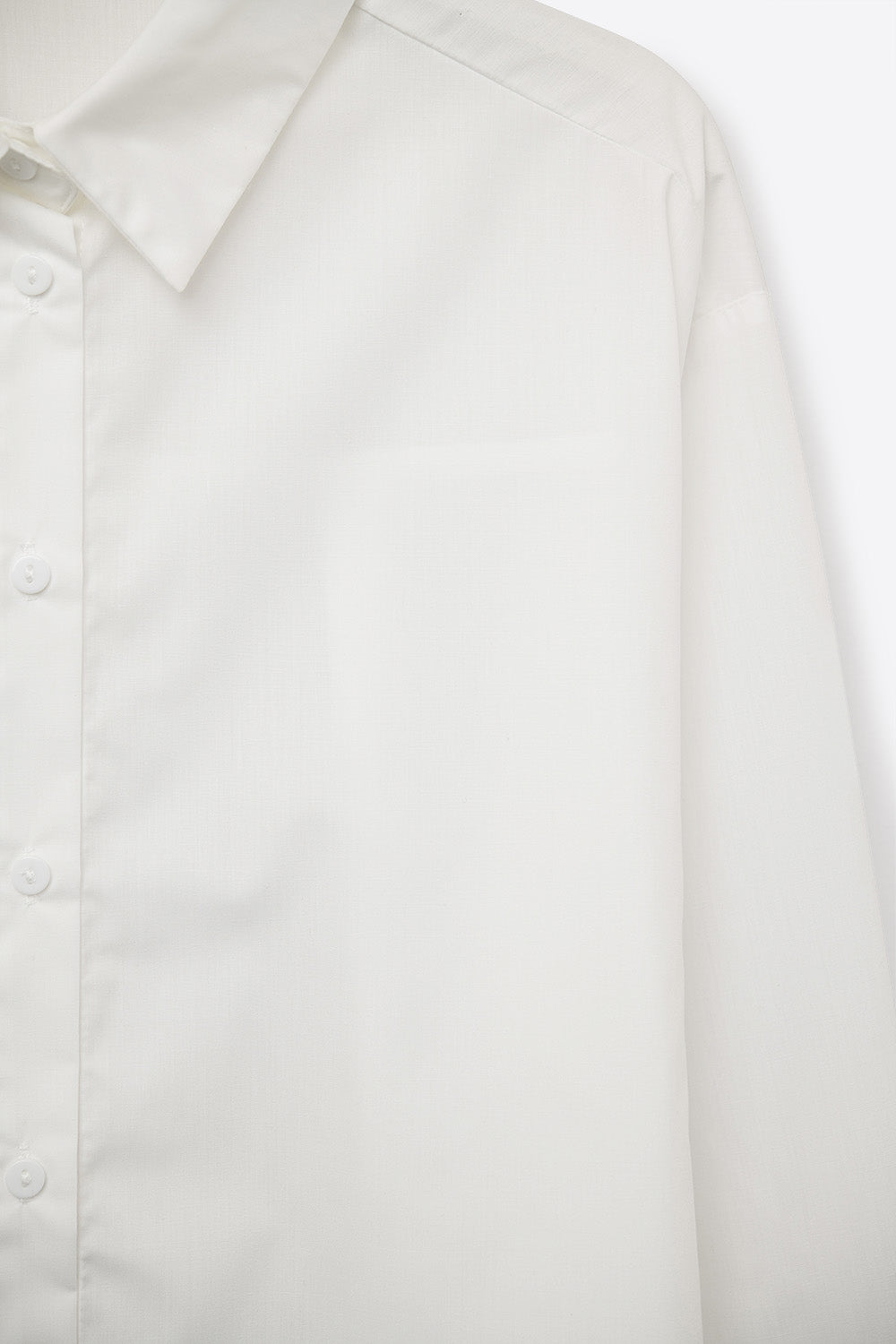 white poplin shirt with extra-wide cuffs