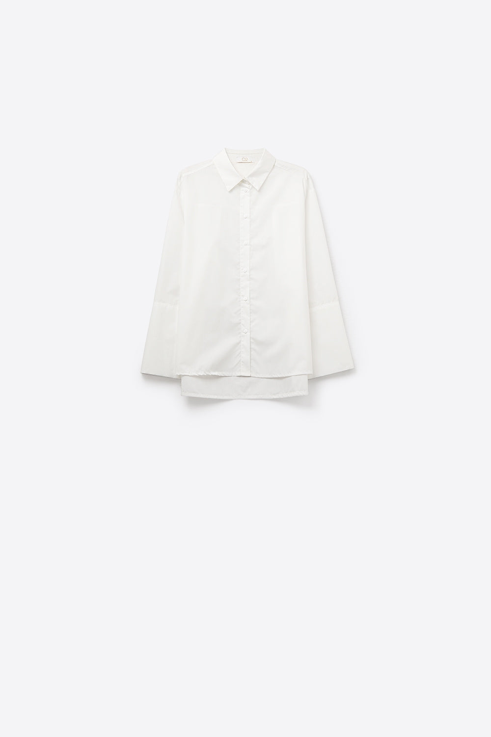 white poplin shirt with extra-wide cuffs