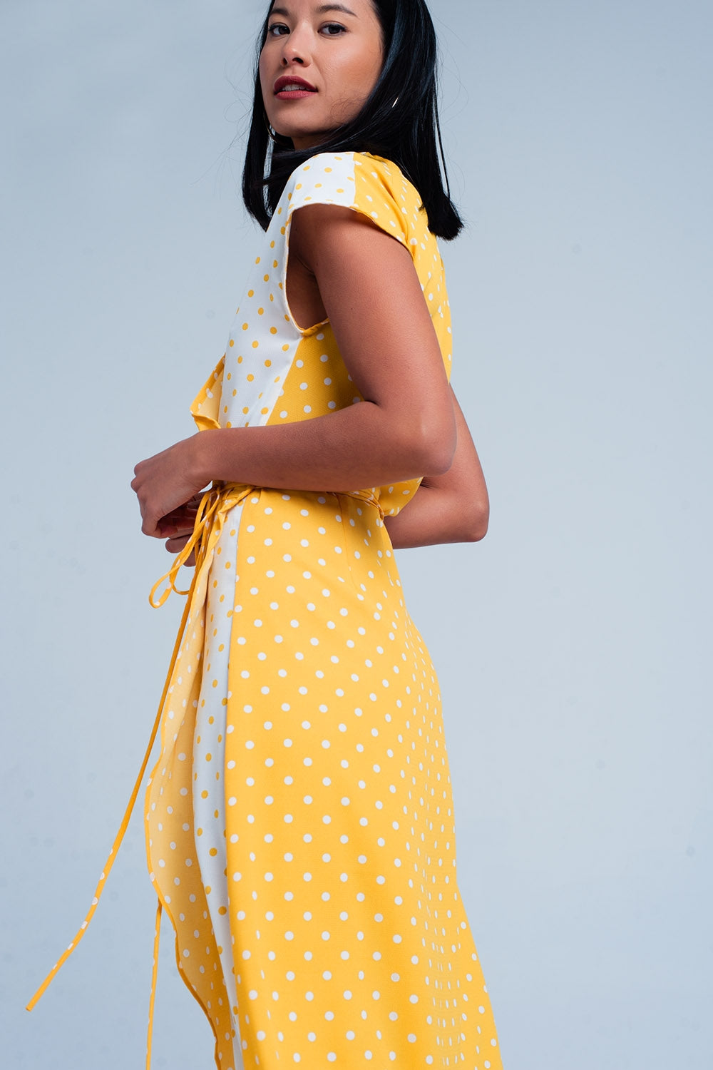 Yellow dress with polka dots