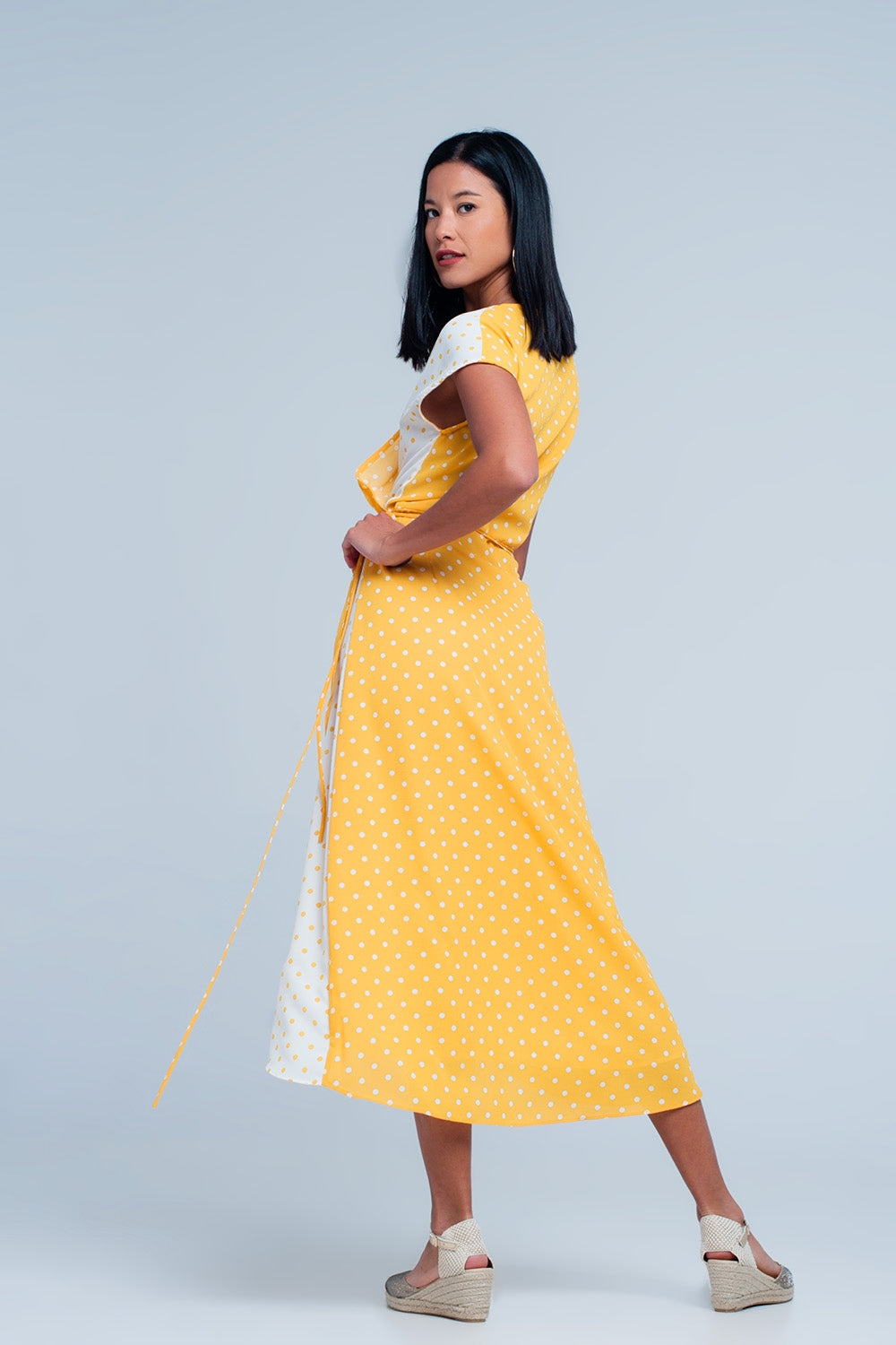 Yellow dress with polka dots