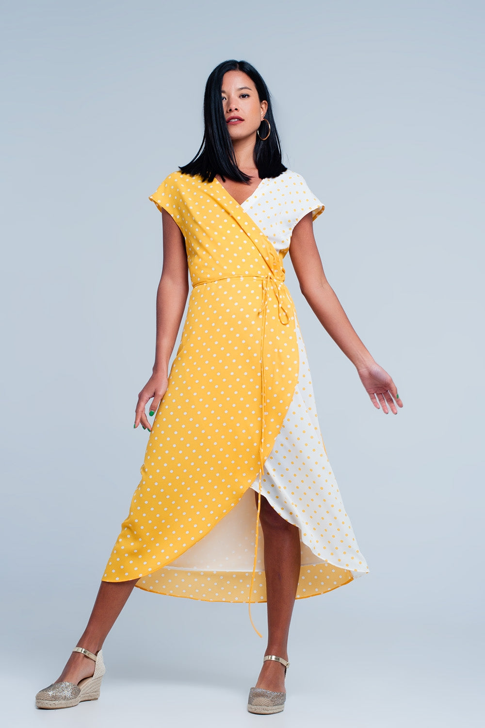 Yellow dress with polka dots