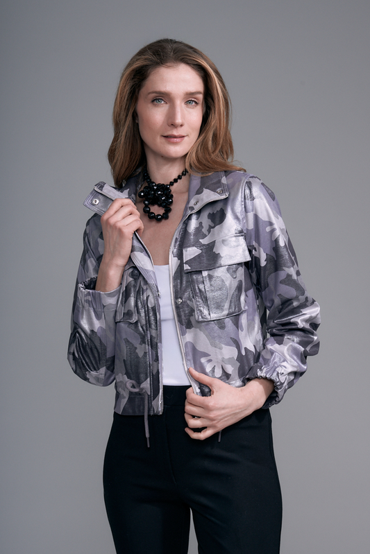 BCJ1833PRB Printed Drawstring  Jacket