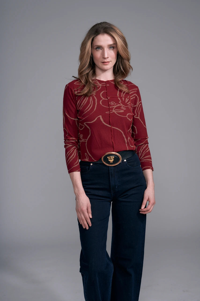 BCT17621 Printed Knit Top