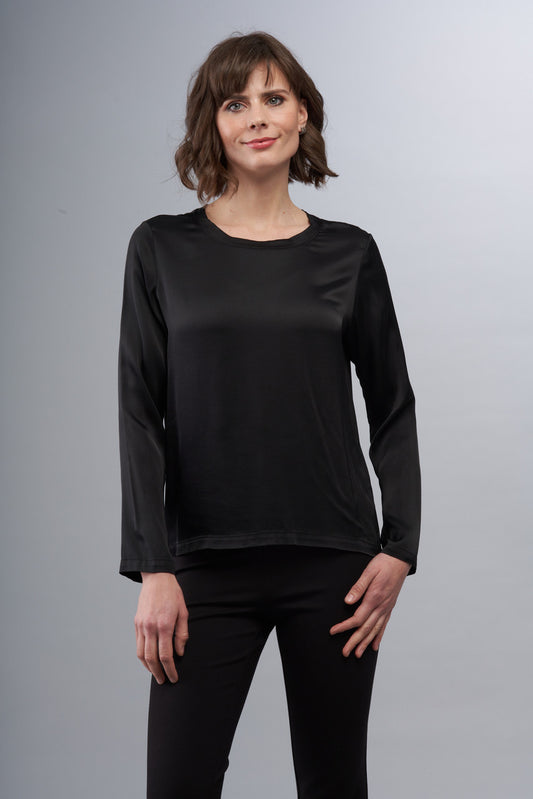 BCT6757 Satin Scoopneck Tee