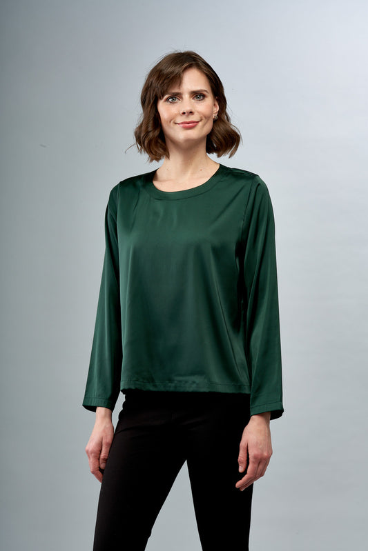 BCT6757 Satin Scoopneck Tee