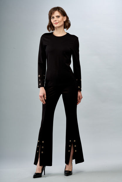 BCP8987G Flared Vented Pants with Grommets