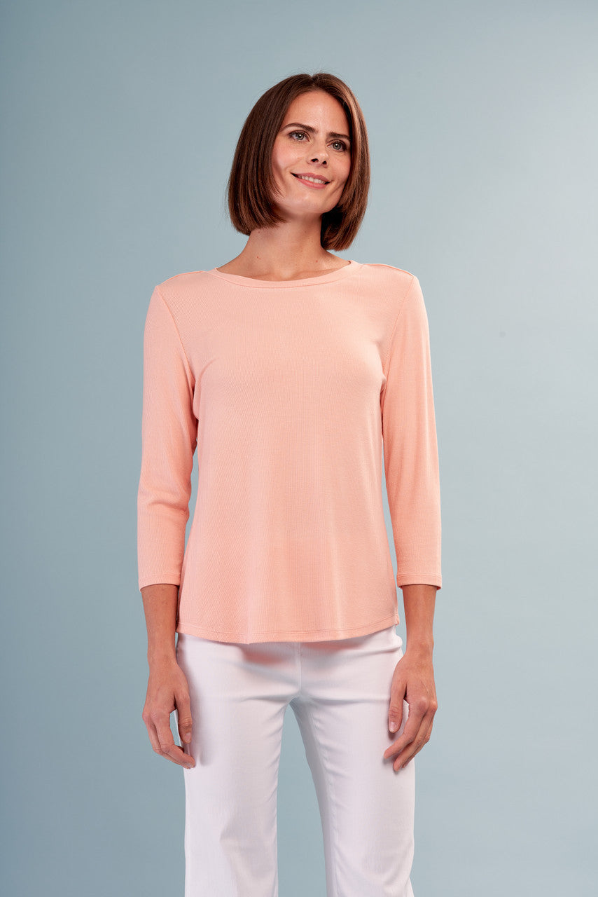 BCTSH2603 Solid 3/4 Sleeve Top