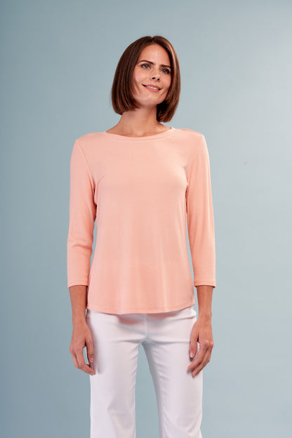 BCTSH2603 Solid 3/4 Sleeve Top