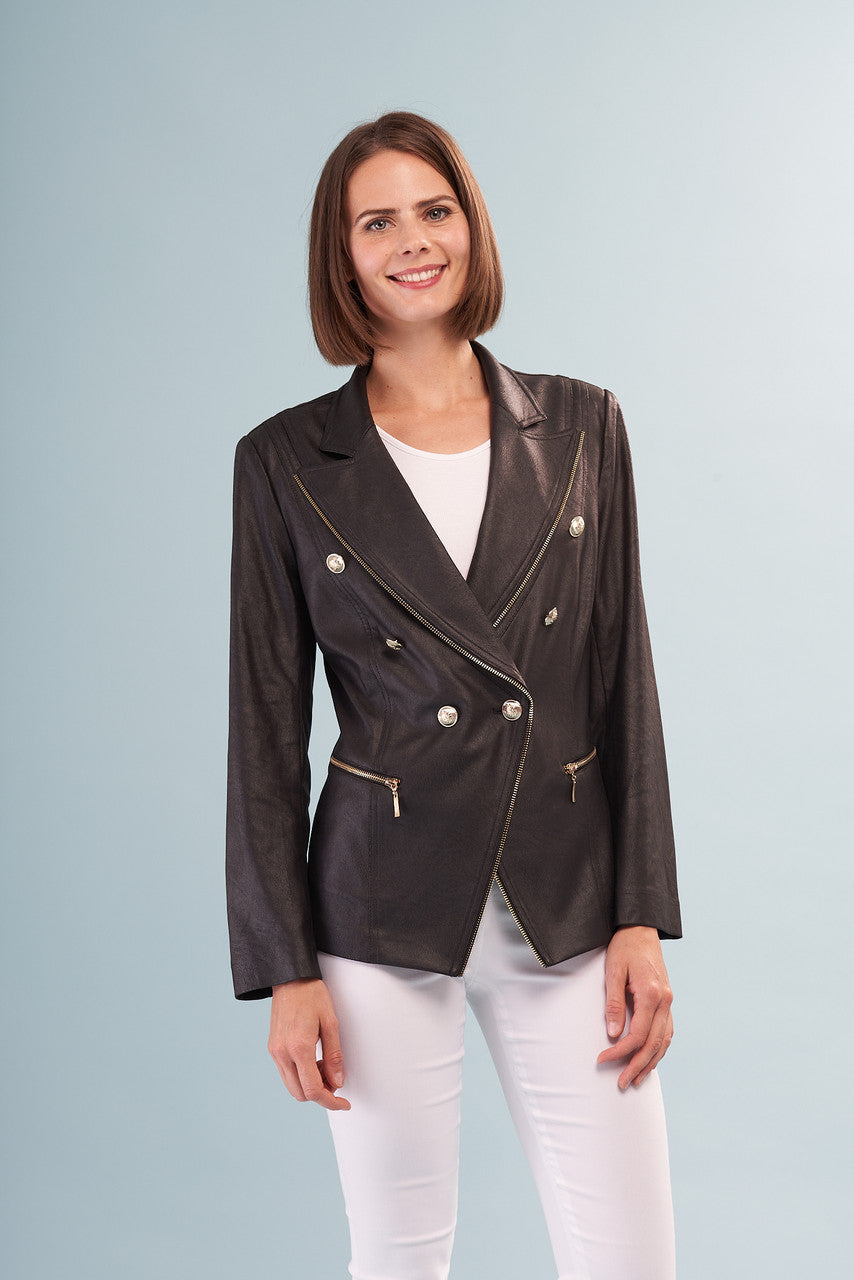 BCJ2657JA Double Breasted Jacket in Black