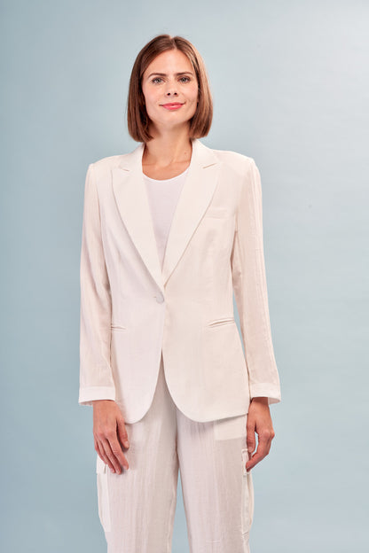 BCJ2905 Linen Blazer in Off White