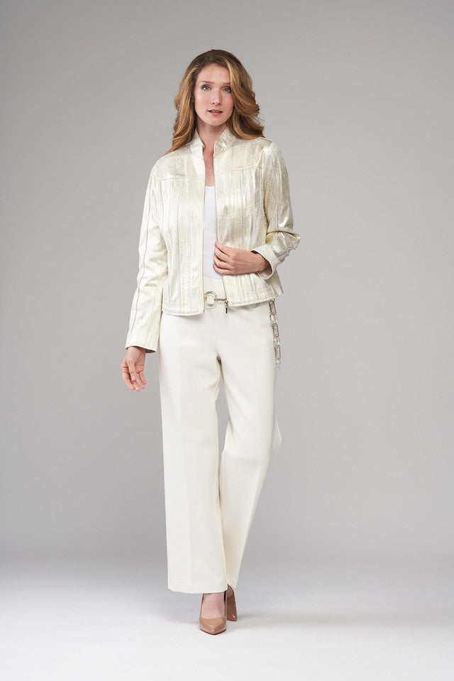 BCJ4736M Metallic Vegan Leather Jacket