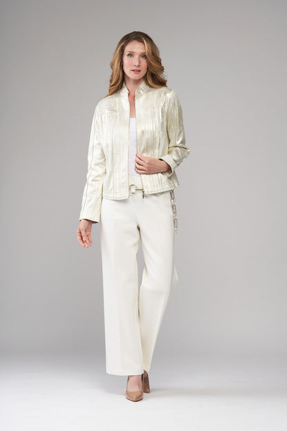 BCJ4736M Metallic Vegan Leather Jacket