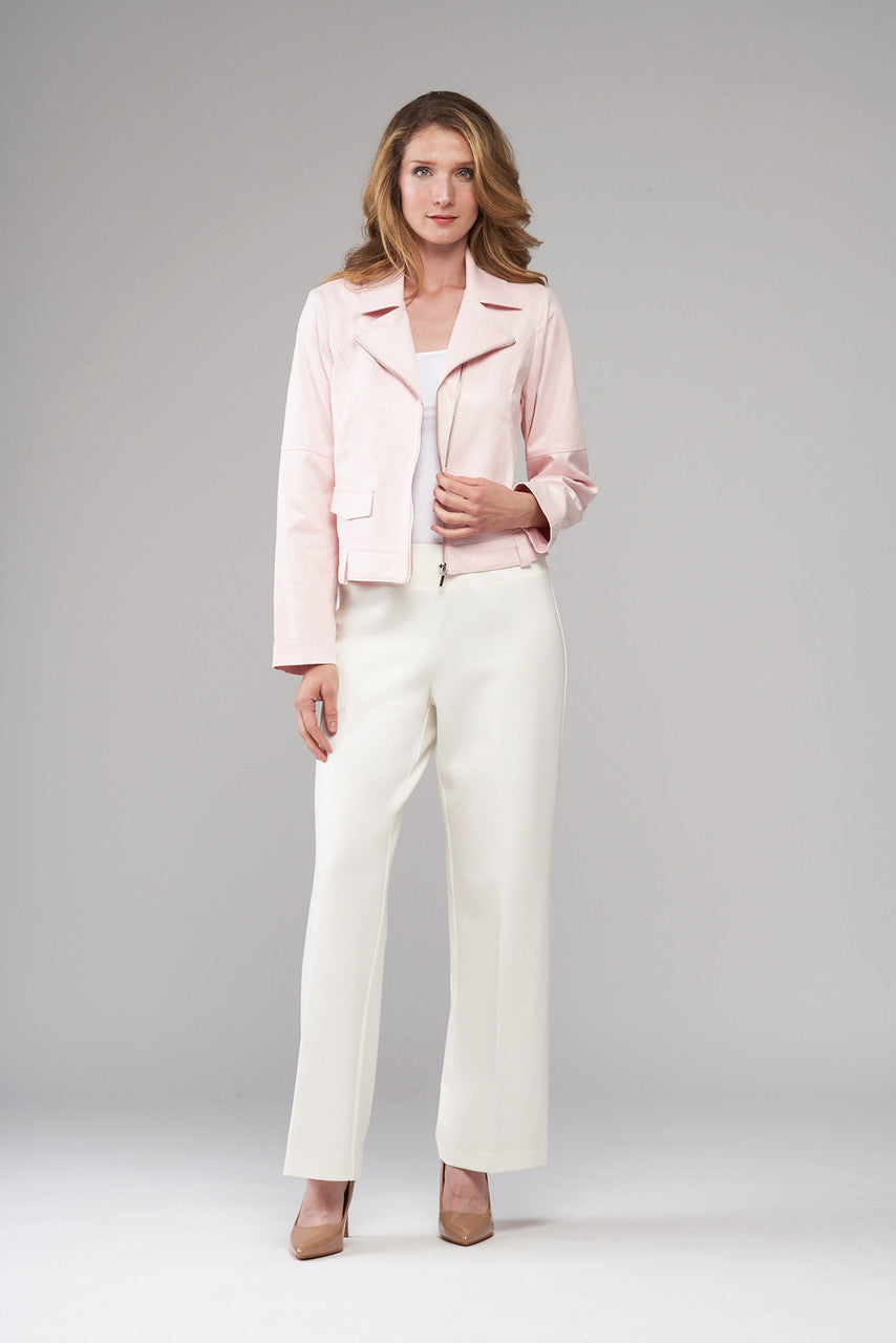 BCJ5703DC Faux Vegan Moto Jacket with Zipper & Stud Trim