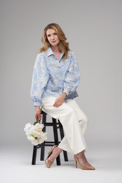 BCT4767 Embroidered Sequin Top