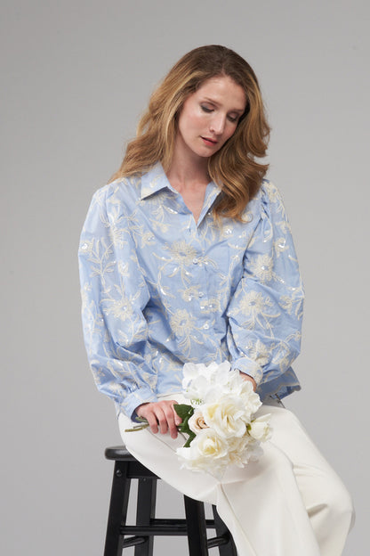 BCT4767 Embroidered Sequin Top