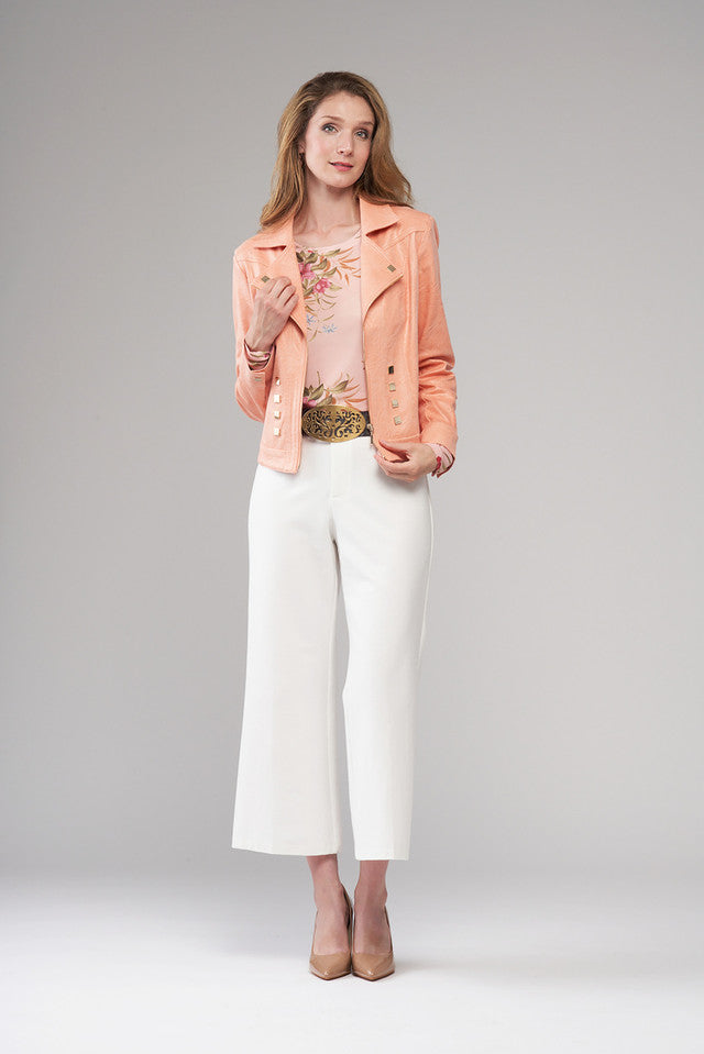 BCJ2647DB Vegan Leather Zip Up Jacket