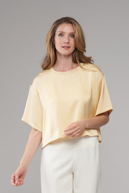 BCT5778A Satin Short Sleeve Top