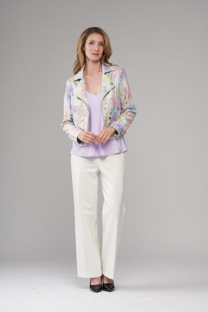 BCJ2647PR Metallic Vegan Leather Jacket