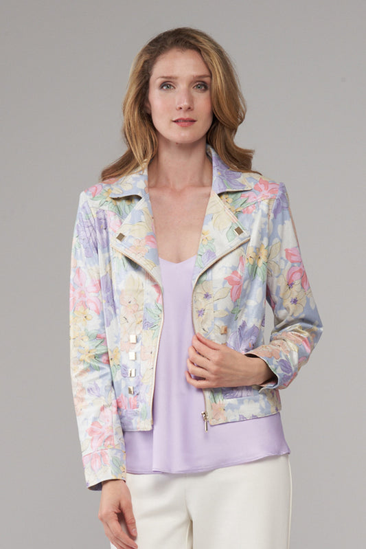 BCJ2647PR Metallic Vegan Leather Jacket