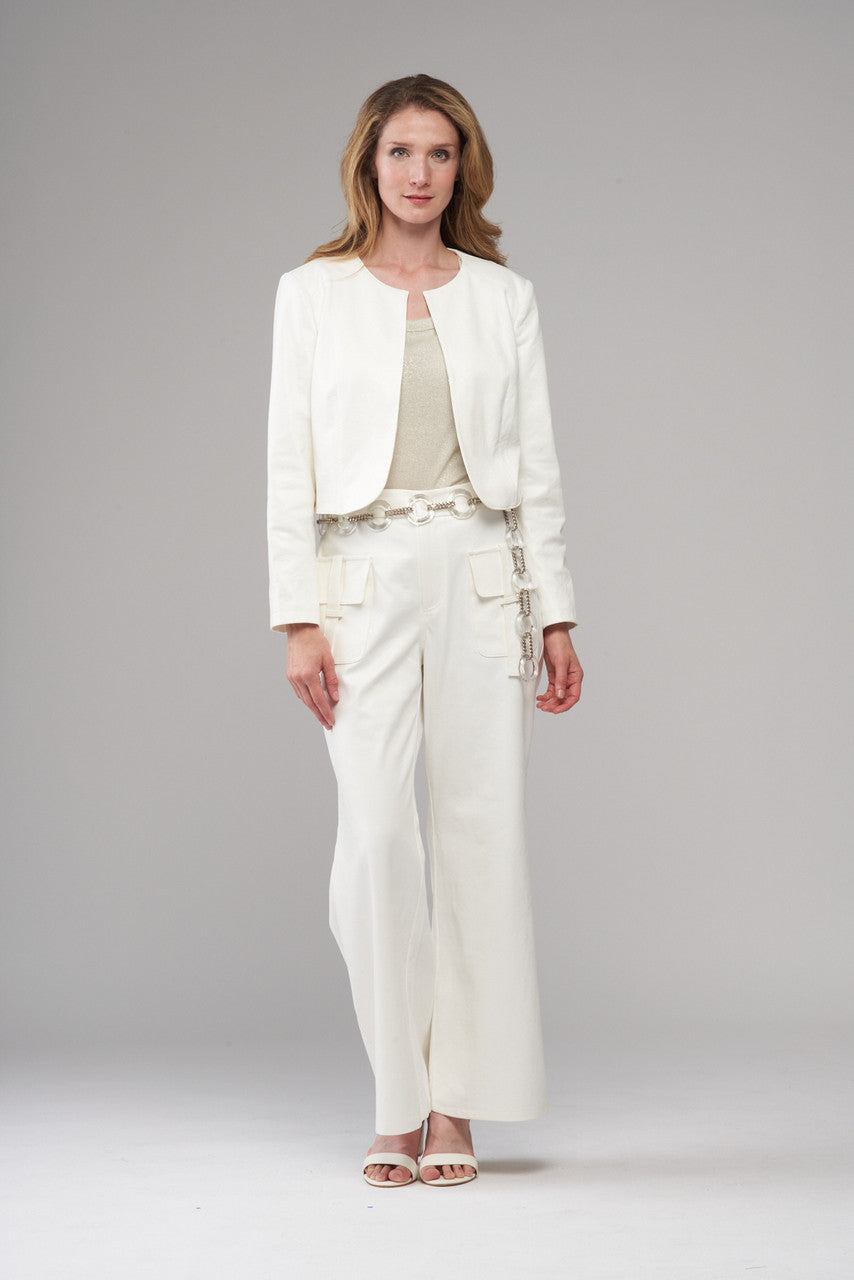 BCP8767 Vegan Leather Pants with Strap Pockets