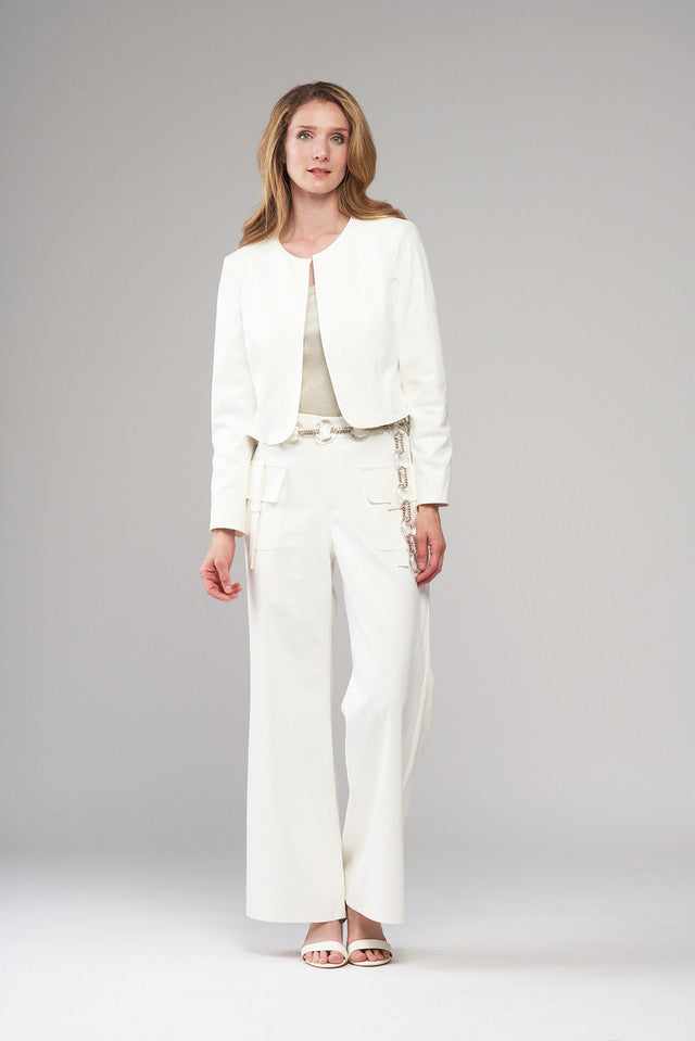 BCJ101C22A Faux Vegan Leather Bolero