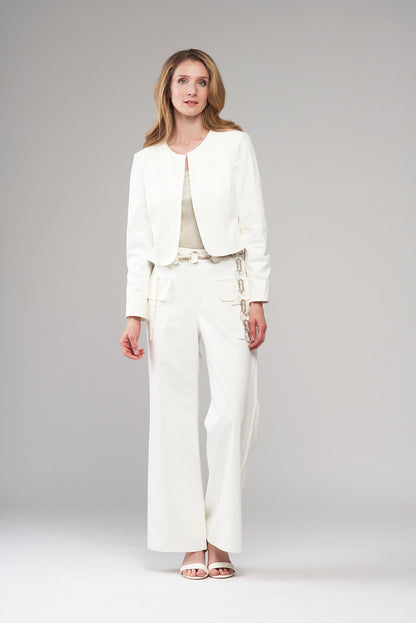 BCJ101C22A Faux Vegan Leather Bolero