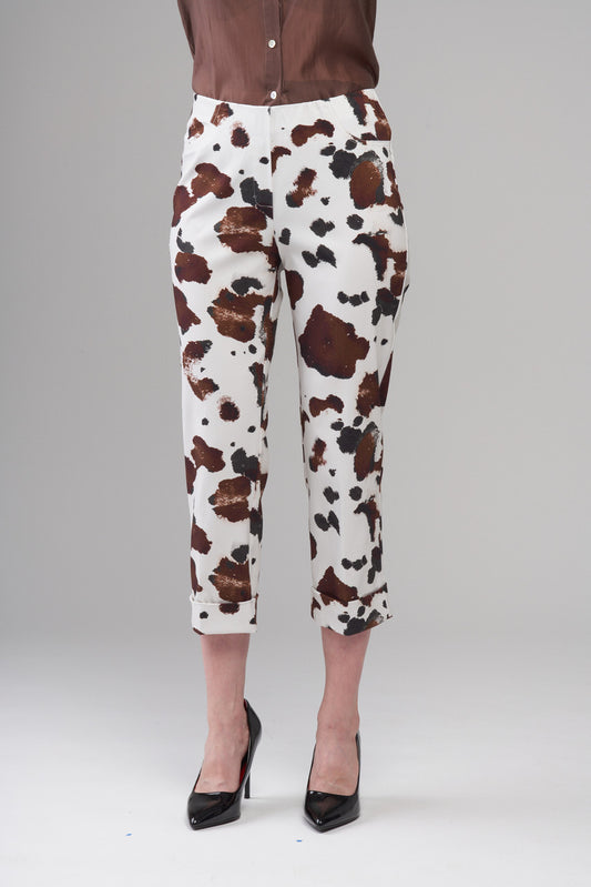 BCP1870PRG Cropped Cuffed Printed Techno Pants