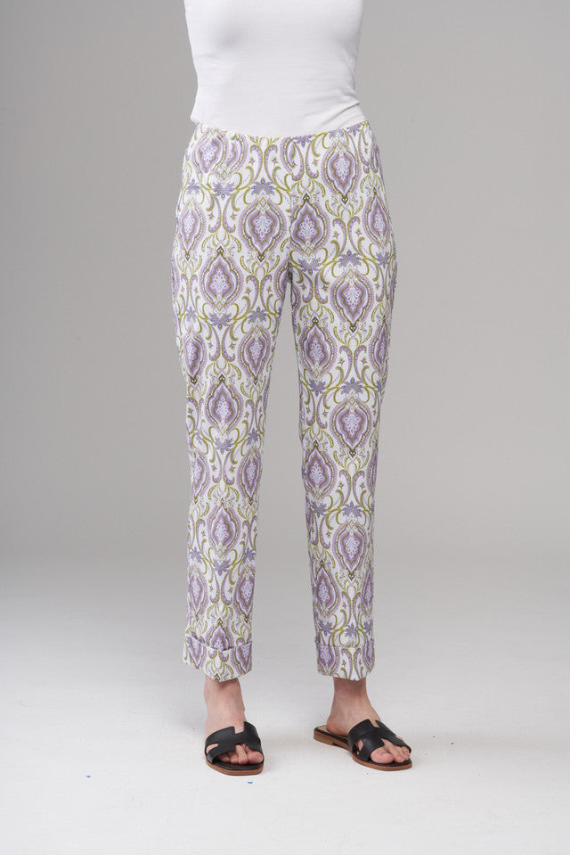 BCP1870DLPR Cuffed Cropped Printed Techno Pants