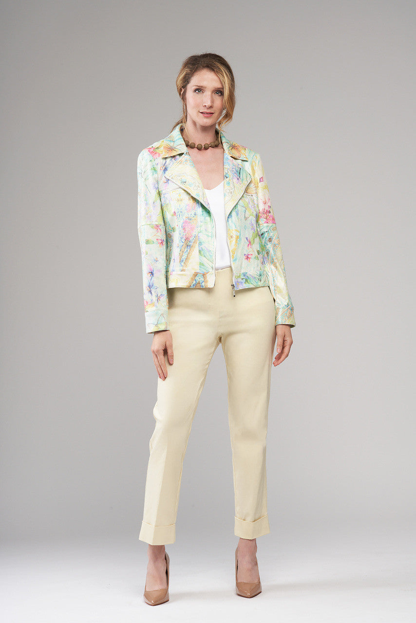 BCJ7687MPRA Metallic Faux Vegan Leather Moto Jacket