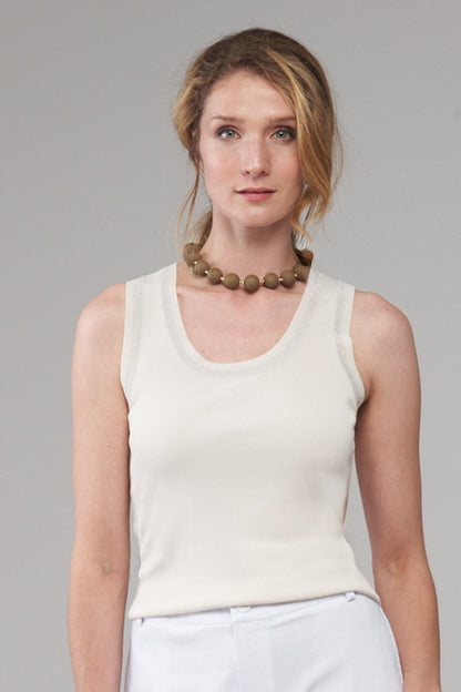 BCT2586 Knitted Tank Top with Lurex Trim