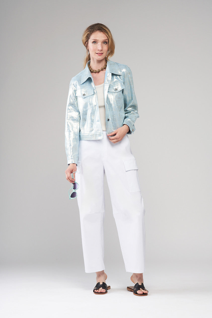 BCJ2665HMPR Cropped Printed Denim Jacket