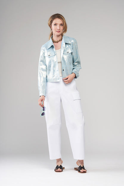 BCJ2665HMPR Cropped Printed Denim Jacket