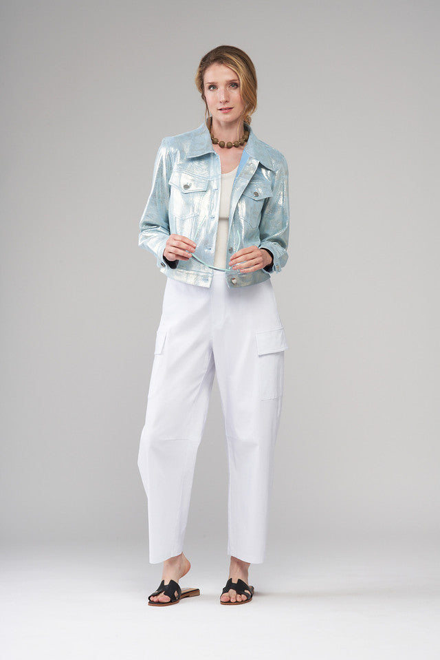 BCJ2665HMPR Cropped Printed Denim Jacket