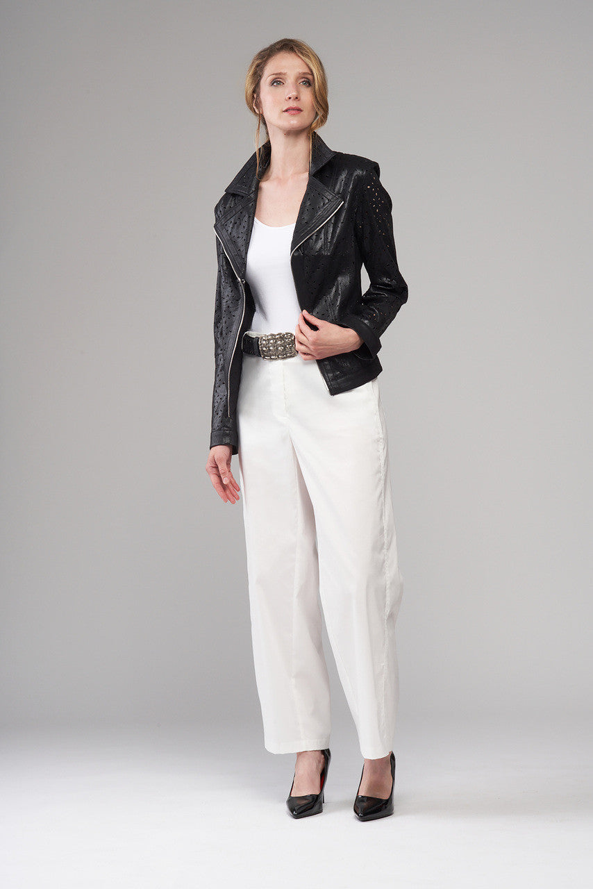 BCJ101A08LZ Vegan Leather Laser Cut Moto