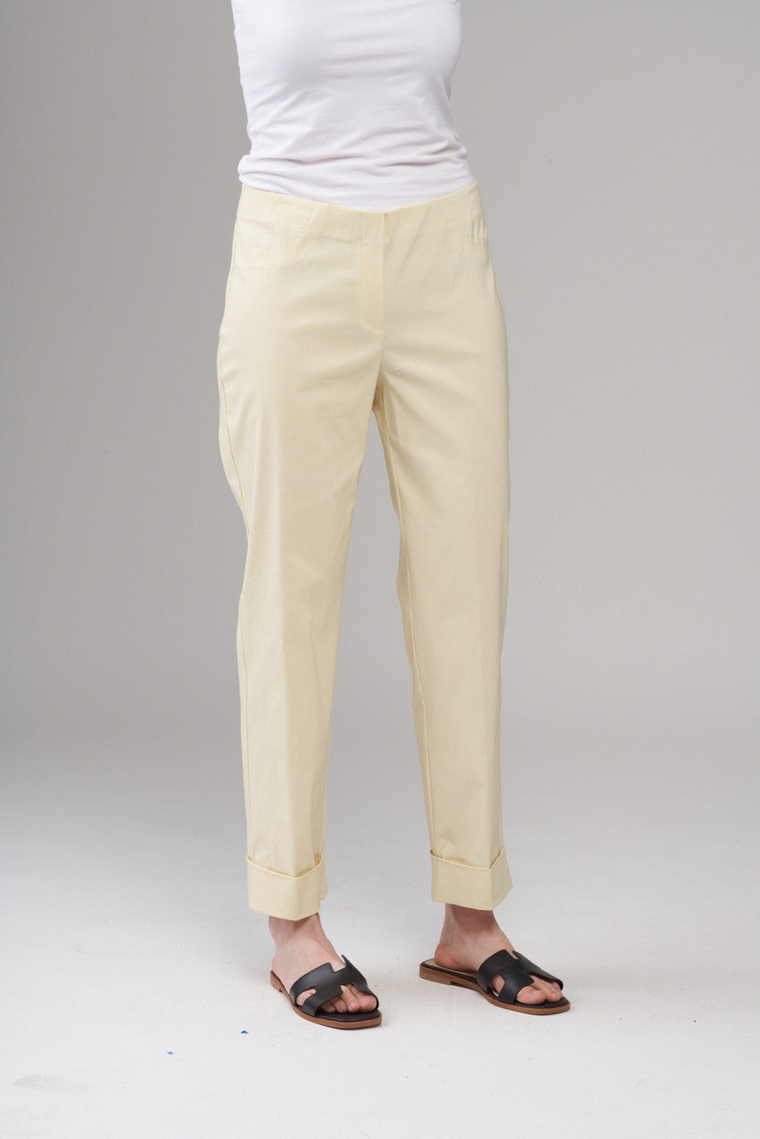 BCP1870DL Cuffed Cropped Solid Techno Pants