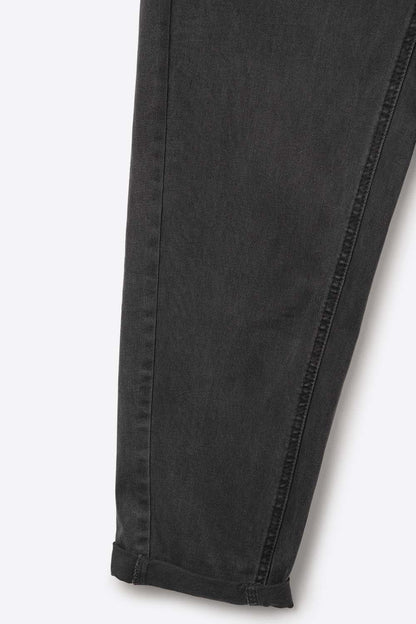 High-Waisted Barrel-Leg Pants in Washed grey