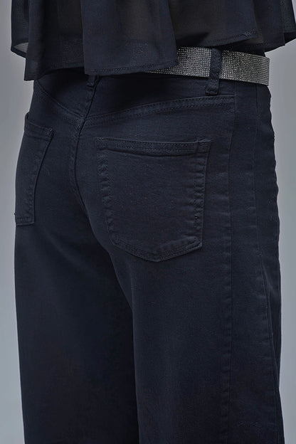 Trendy Black Barrel Balloon Jeans with Pockets