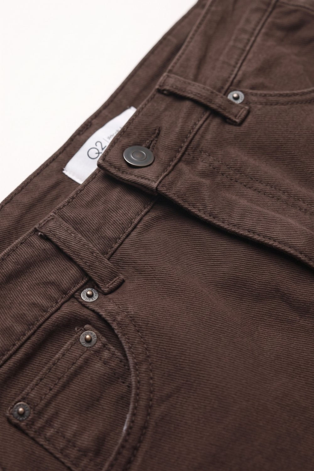 chocolate soft stretch Wide Leg pants with seam at the knee