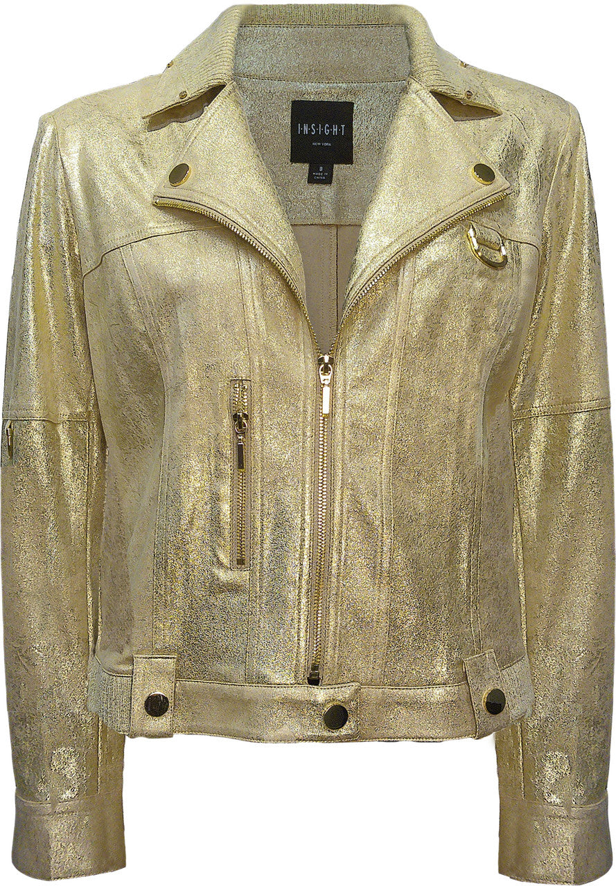 BCJ101C06 Faux Vegan Leather & Knit Combo Moto Jacket